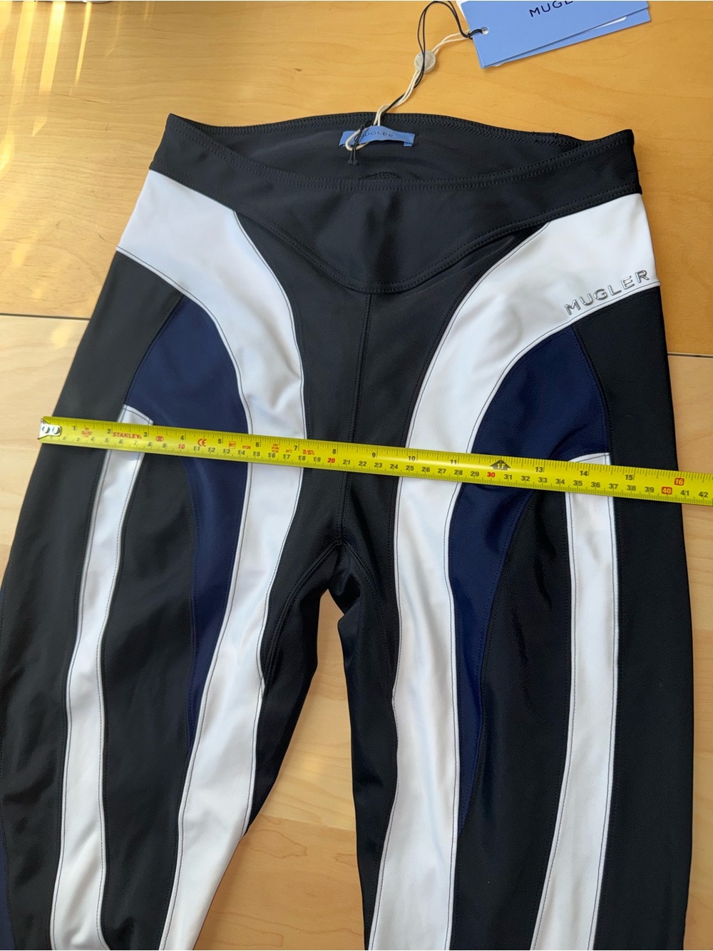 Mugler Spiral Leggings - Black White & Navy Brand new with Tags size 42 - Picture 8 of 16